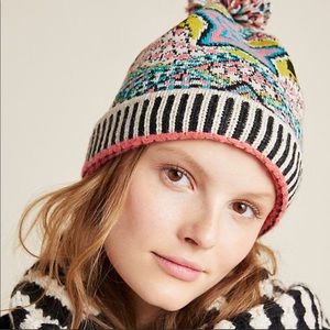 Anthropologie Stella Pommed Beanie X Aldomartins ALDO MARTIN STAR PATTERN HAT
